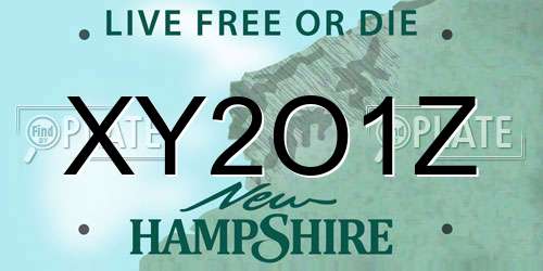 XY2O1Z New Hampshire License Plate