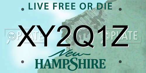 XY2Q1Z New Hampshire License Plate