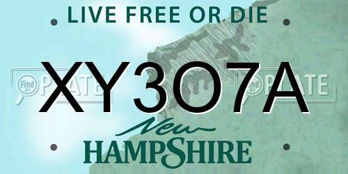 XY3O7A New Hampshire License Plate