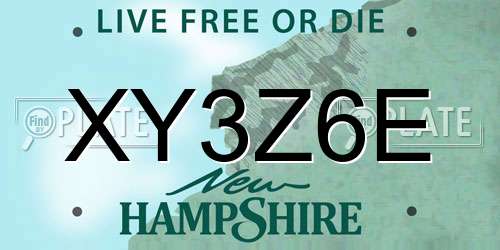 XY3Z6E New Hampshire License Plate