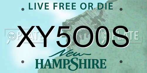 XY5O0S New Hampshire License Plate