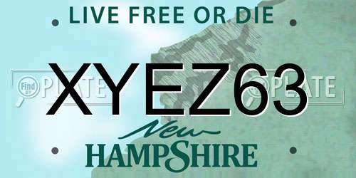 XYEZ63 New Hampshire License Plate