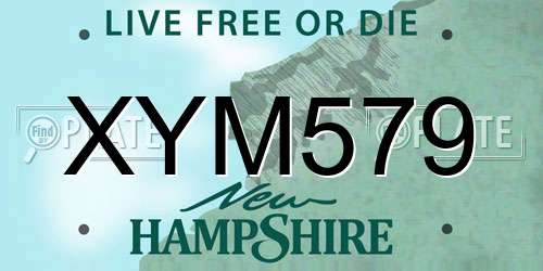 XYM579 New Hampshire License Plate