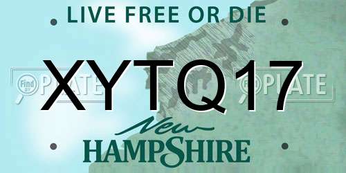 XYTQ17 New Hampshire License Plate