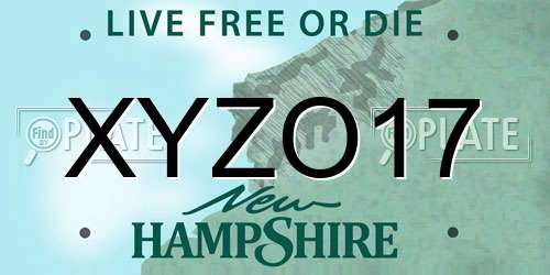 XYZO17 New Hampshire License Plate