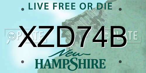 XZD74B New Hampshire License Plate