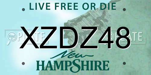 XZDZ48 New Hampshire License Plate