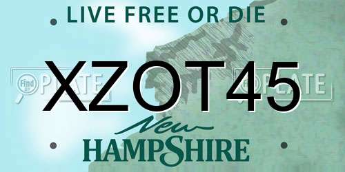 XZOT45 New Hampshire License Plate