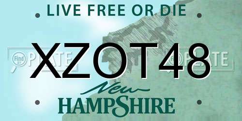 XZOT48 New Hampshire License Plate