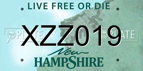 XZZ019 New Hampshire License Plate