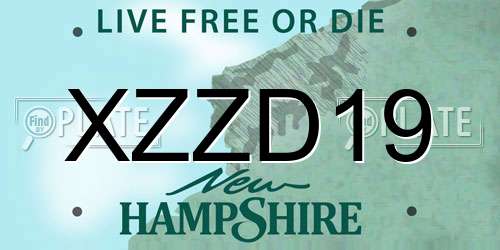 XZZD19 New Hampshire License Plate