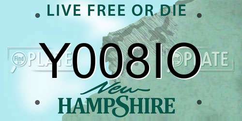 Y008IO New Hampshire License Plate