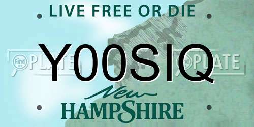 Y00SIQ New Hampshire License Plate