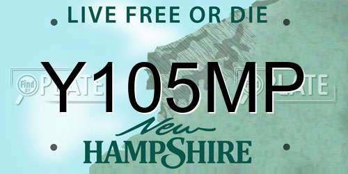 Y105MP New Hampshire License Plate