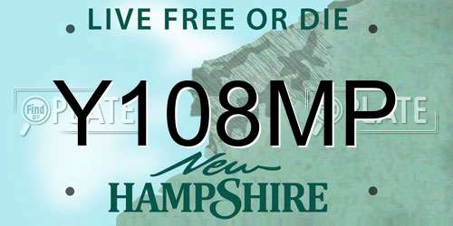 Y108MP New Hampshire License Plate
