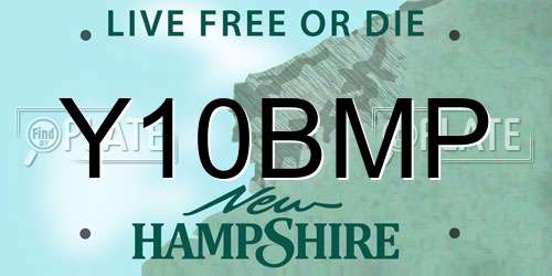 Y10BMP New Hampshire License Plate