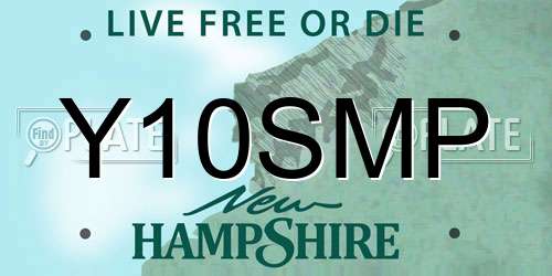 Y10SMP New Hampshire License Plate