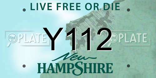 Y112 New Hampshire License Plate