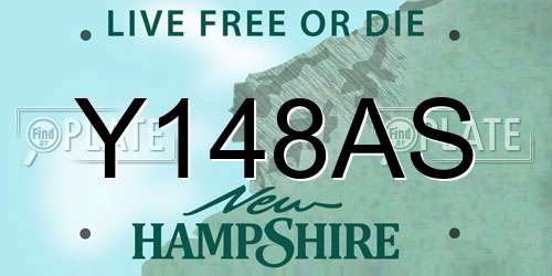 Y148AS New Hampshire License Plate
