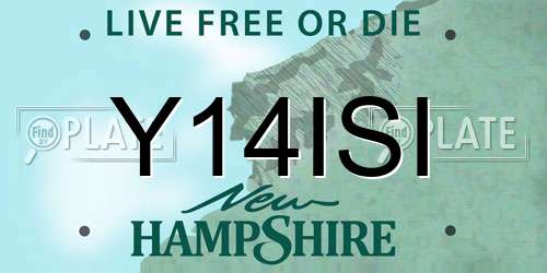 Y14ISI New Hampshire License Plate
