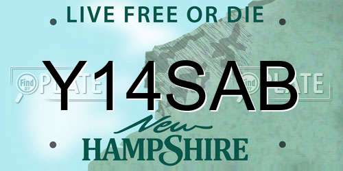 Y14SAB New Hampshire License Plate