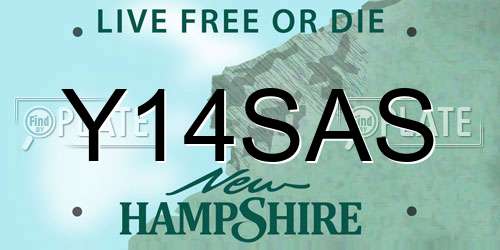 Y14SAS New Hampshire License Plate