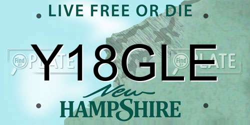 Y18GLE New Hampshire License Plate