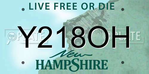 Y218OH New Hampshire License Plate