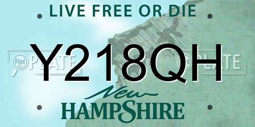 Y218QH New Hampshire License Plate