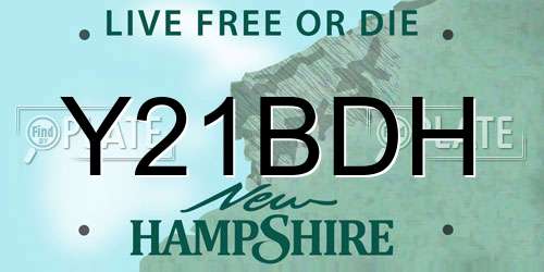 Y21BDH New Hampshire License Plate