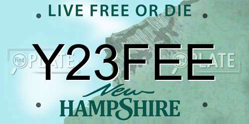 Y23FEE New Hampshire License Plate