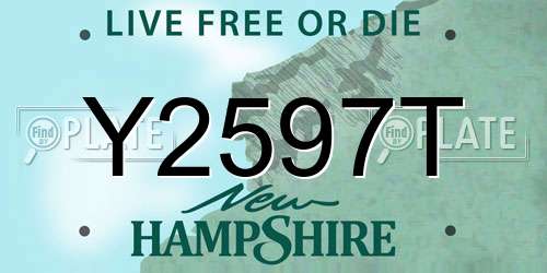Y2597T New Hampshire License Plate