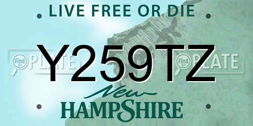 Y259TZ New Hampshire License Plate