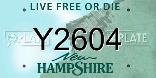 Y2604 New Hampshire License Plate