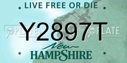 Y2897T New Hampshire License Plate