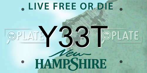 Y33T New Hampshire License Plate
