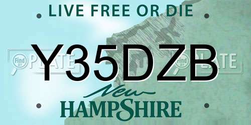 Y35DZB New Hampshire License Plate