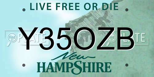 Y35OZB New Hampshire License Plate