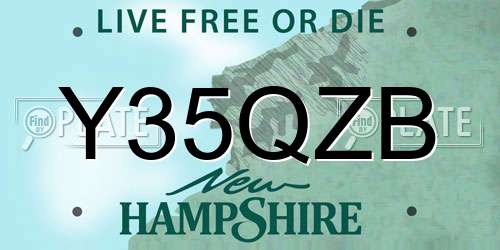 Y35QZB New Hampshire License Plate