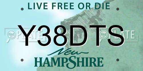 Y38DTS New Hampshire License Plate