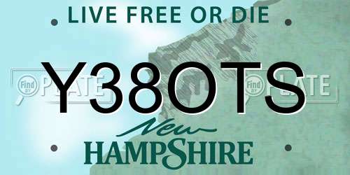 Y38OTS New Hampshire License Plate