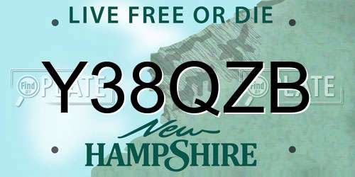 Y38QZB New Hampshire License Plate