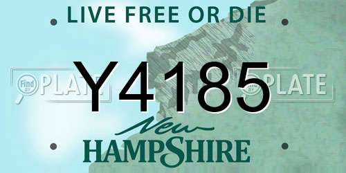 Y4185 New Hampshire License Plate