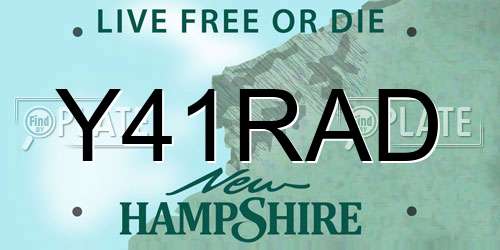 Y41RAD New Hampshire License Plate