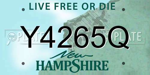 Y4265Q New Hampshire License Plate