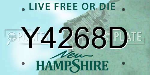 Y4268D New Hampshire License Plate