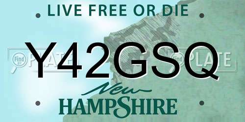 Y42GSQ New Hampshire License Plate