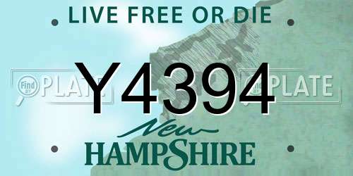 Y4394 New Hampshire License Plate
