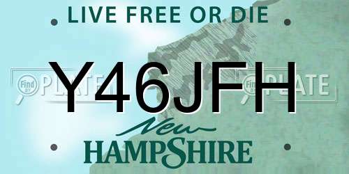 Y46JFH New Hampshire License Plate