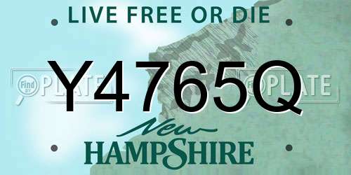 Y4765Q New Hampshire License Plate